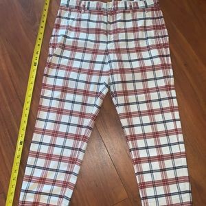 Zara Men Tartan plaid cropped pants sz 31